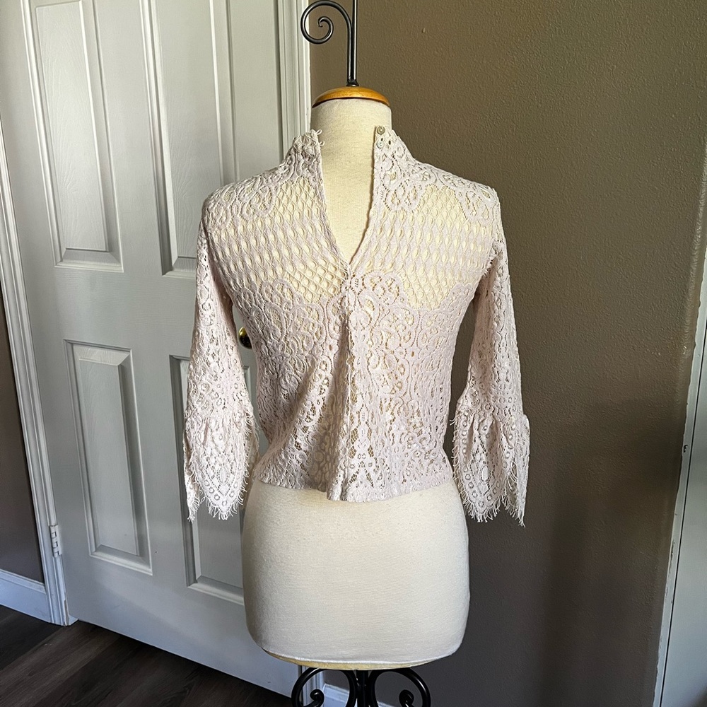 Zara lace l/s blouse - Picture 6 of 7